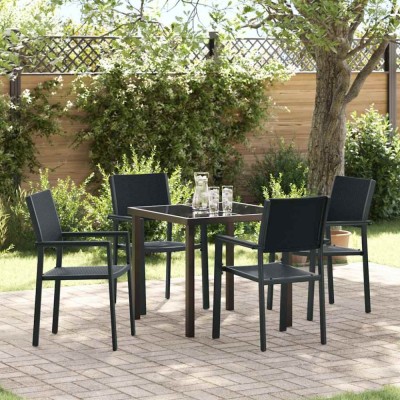 vidaXL Set de masă pentru grădină 5 pcs Negru Rattan poli 3379150 foto