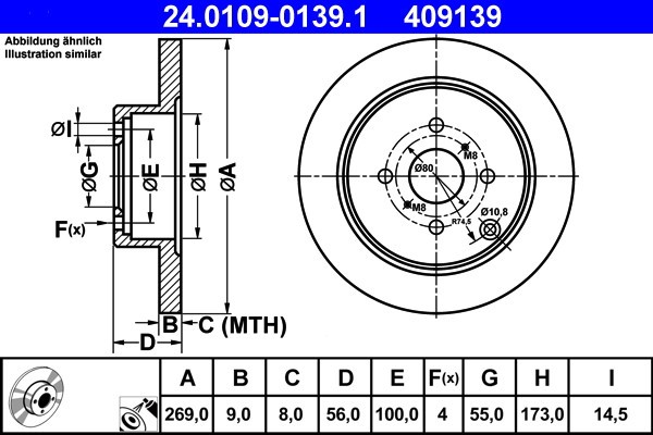 ATE 24.0109-0139.1 Disc frana