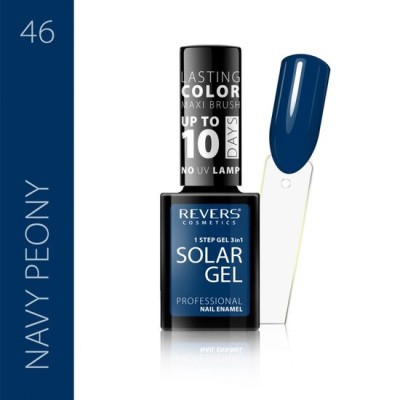 Lac de unghii Solar Gel, Revers, 12 ml, albastru, nr 46, navy peony foto