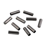 Set 10 terminatii metalice pentru snur, diametru 4 mm, 5 x 17 mm, Gri