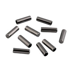 Set 10 terminatii metalice pentru snur Crisalida, diametru 4 mm, 5 x 17 mm, Gri