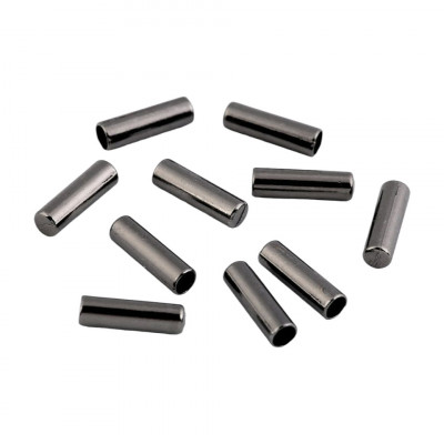 Set 10 terminatii metalice pentru snur, diametru 4 mm, 5 x 17 mm, Gri foto