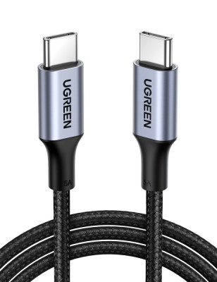 Cablu Ugreen 90120 US316, USB-C la USB-C, furnizare energie, 100 W, incarcare rapida, FCP, 5 A, 3 m, gri foto