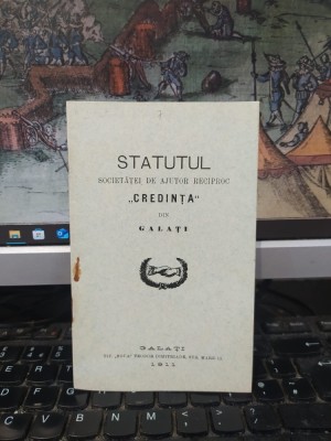 Statutul Societăței de ajutor reciproc Credința din Galați, Tip. Noua Teodor Dimitriade, Galați 1911, 054 foto