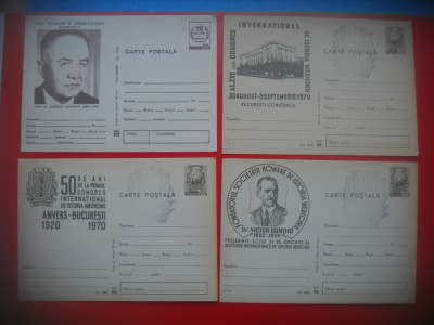 HOPCT LOT 4234 - 4 CARTI POSTALE - PERSONALITATI MEDICALE-DR SCARLAT LONGHIN-DR VICTOR GOMOIU- -NECIRCULATE foto