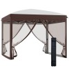 Pavilion Gradina Terasa ART 3x3m Maro, Cadru Metalic, Plasa Insecte, Inaltime Ajustabila, Husa Transport