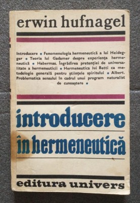 Erwin Hufnagel - Introducere &amp;icirc;n hermeneutică foto