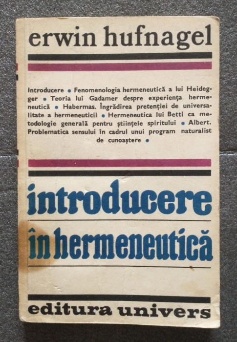 Erwin Hufnagel - Introducere &icirc;n hermeneutică