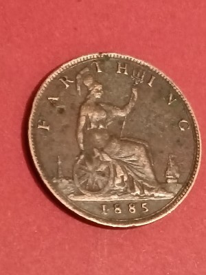 Farthing 1885 , UK, stare EF+ / aUNC [poze] foto