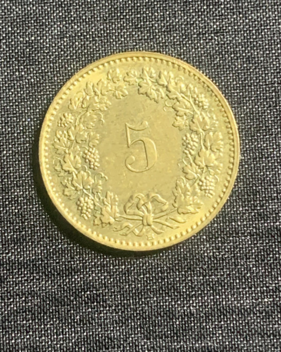 Moneda 5 rappen 1991 Elvetia