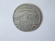 Rara! Liban 25 Piastres 1936 argint foto