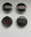 Capace Janta Audi 60mm Negru - Compatibil Toate Modelele - Set 4 Bucati - Diametru 60/57mm - Plastic ABS