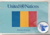 Bnk ins ONU + carte postala cu steagul Romaniei