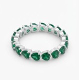 Cumpara ieftin Inel Eternity din Argint 925 cu Zirconiu Verde Smarald in Forma de Inima