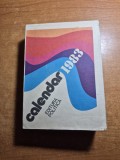 carte calendar - din anul 1983 - cultura generala