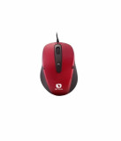 Mouse serioux cu fir optic pastel 3300 1000dpi rosu ambidextru blister usb