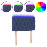 Cumpara ieftin Tablie de pat cu LED, albastru, 80x7x78/88 cm, textil