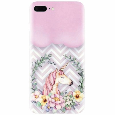 Husa silicon pentru Apple Iphone 7 Plus, Aesthetic Unicorn foto