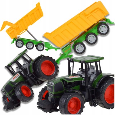 TRACTOR, MAȘINĂ, BASCULANTĂ, REMORCĂ, FERMIER, JUCĂRIE PENTRU COPII, FERMIER foto