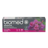 Pasta de Dinti, Biomed, Sensitive, Intareste Smaltul si Reduce Sensibilitatea, Vegana, Ingrediente Naturale, fara Fluor, 100gr