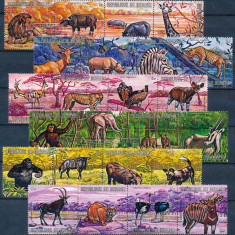 159-BURUNDI 1972-(70$)-Fauna AFRICA-Serie nest de 24 timbre in 6 streifuri MNH