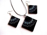 set bijuterii lemn cu mandala 42830