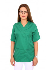 Halat medical verde cu anchior in forma V cu trei buzunare aplicate 2XL INTL foto