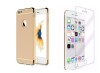Pachet husa compatibila cu Apple iPhone 6/6S, Luxury Gold Plated, folie de sticla gratis
