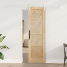 vidaXL Ușă glisantă Manual Natural și alb 61 x 198.5 cm