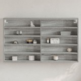 vidaXL Dulap cu vitrină, sonoma gri, 100x15x58 cm, lemn prelucrat