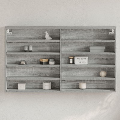 Gossi dulap cu vitrina, sonoma gri, 100x15x58 cm, lemn prelucrat foto