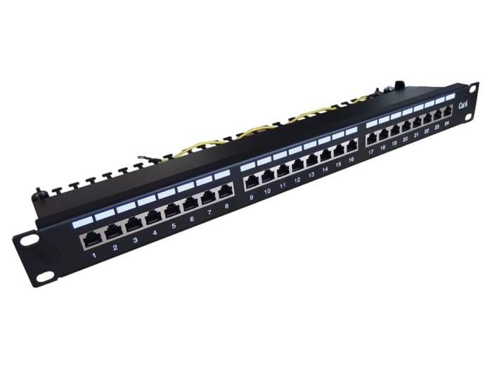 Patch panel rack 19" Cat 6, 24 porturi
