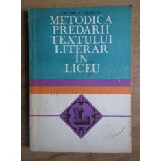 Valeriu Nestian - Metodica predarii textului literar in liceu