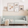 Gossi canapea chesterfield cu pernute/3 locuri, gri deschis, catifea
