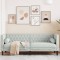 Gossi canapea chesterfield cu pernute/3 locuri, gri deschis, catifea