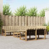 vidaXL Set de canapele de exterior 9 pcs Alb și Bej 79 x 79 x 37 cm 3388835