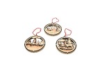 Globuri Lemn Personalizate Craciun, Set 3, Diametru 8cm, Gravura Laser, Decoratiuni Brad, Cadouri Unice, Evenimente Speciale