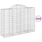 Cumpara ieftin Cosuri gabion arcuite 10 buc, 200x50x140/160cm, fier galvanizat