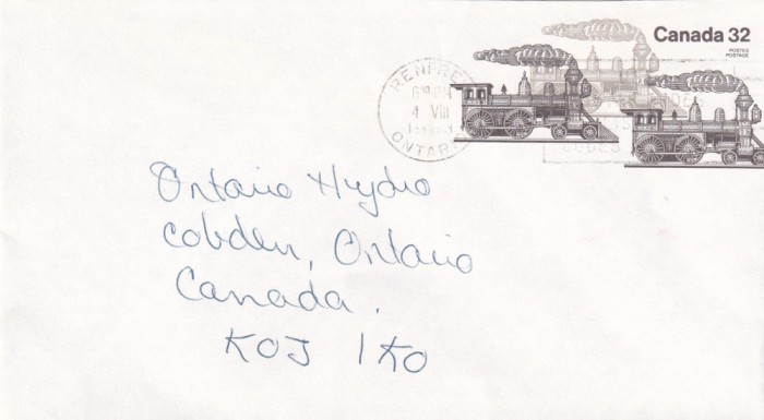 FILATELIE TEMATICA - PLIC CANADA TEMATICA TRANSPORT TRENURI