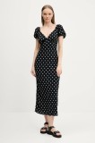 Abercrombie &amp; Fitch rochie culoarea bleumarin, midi, evazată, KI159-5580