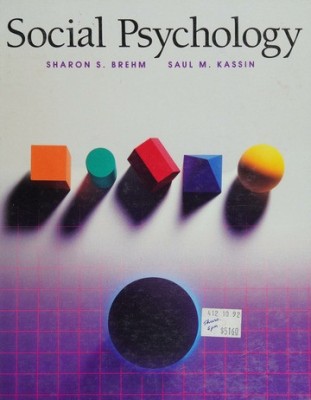Social psychology/ Sharon Brehm, Saul Kassin 800p foto