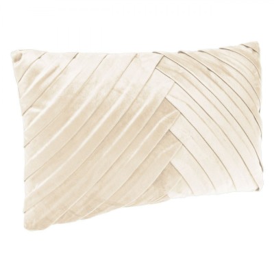 Perna Decorativă, Model Velvet Reliefat, Culoare Ecru, Dimensiuni 50x30cm foto
