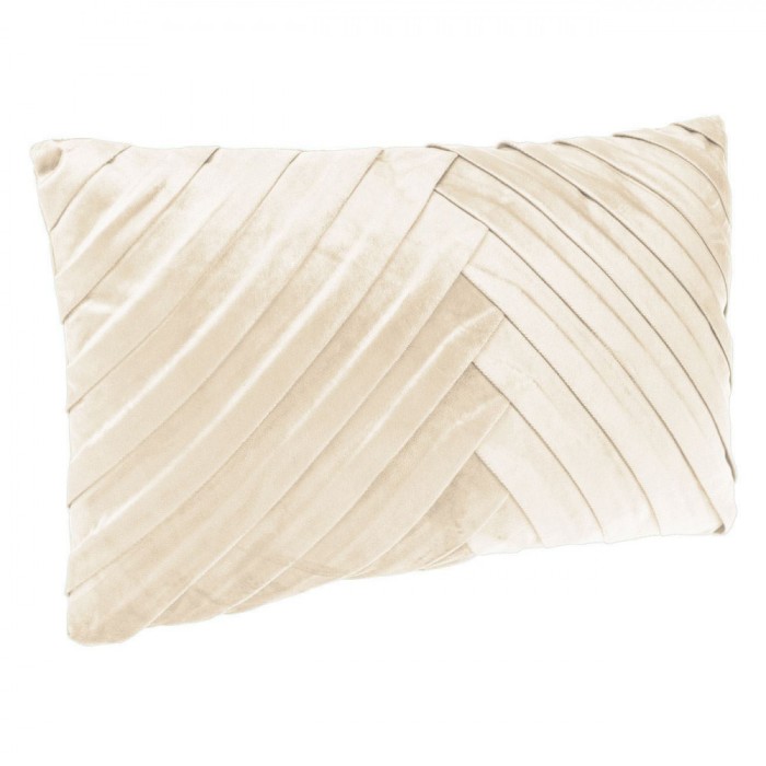 Perna Decorativă, Model Velvet Reliefat, Culoare Ecru, Dimensiuni 50x30cm