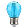 BEC LED G45 E27 2W CU FILAMENT LUMINA ALBASTRA, V-TAC