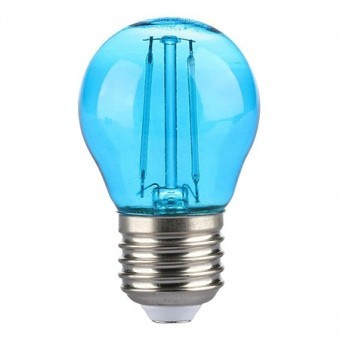 BEC LED G45 E27 2W CU FILAMENT LUMINA ALBASTRA foto
