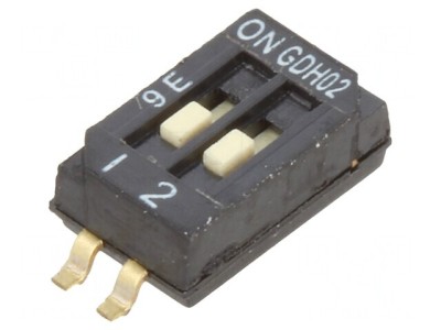 Comutator DIP-SWITCH 2 Secțiuni OFF-ON 0.1A 50VDC SMT foto