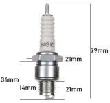 Bujie NGK BP7HS Scuter/Motocicleta, Filet 14mm, Hexagon 21mm (B7ES)