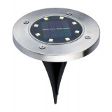 Lampa solara incorporabila din inox cu 8 LED-uri