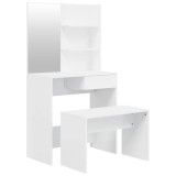 Cumpara ieftin Set masuta de toaleta, alb extralucios, 74,5x40x141 cm