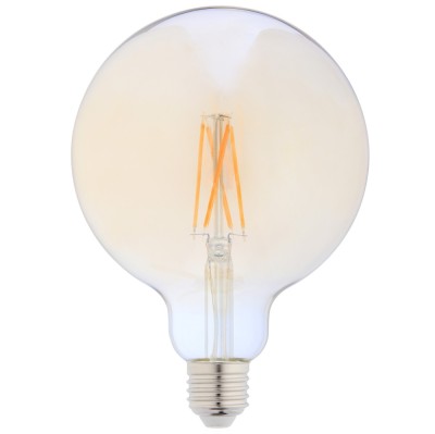 Bec LED filament Hoff glob G125 E27 8W 950lm lumina calda 2500 K, auriu, dimabil foto